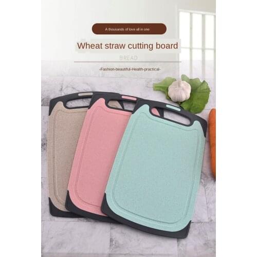 Square Chopping Board Kitchen Wheat Straw Chopping Board Household Auxiliary Food Cutting Fruit Chopping Board