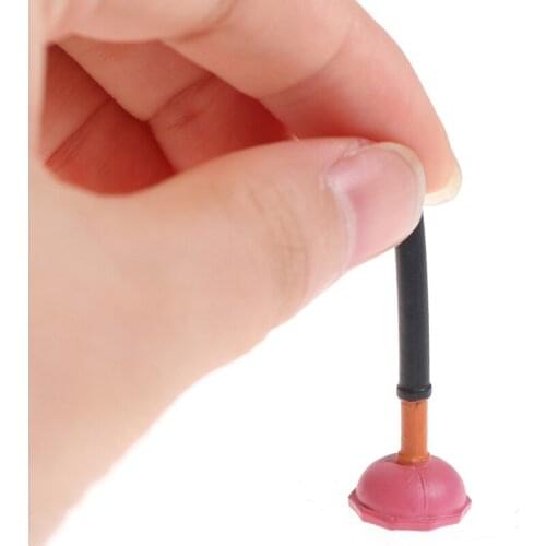 1:12 Dollhouse Miniature Mini Toilet Plungers Model Bathroom Decor Accessories
