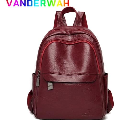Fashion Backpack Casual High Quality Pu Leather Ladies Designer Back Pack Large Capacity Backpacks for School Teenagers Girl Sac