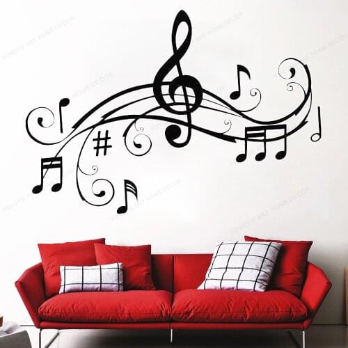 Music Notes Wall Decal Music vinyl Wall sticker Music Instrument Wall decor home removable wall art mural HJ618