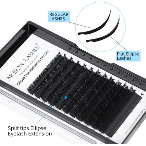Flat Eyelash Extensions Matte Natural Ellipse Eyelashes Individual Eyelashes Free Shipping 12lines lash extension supplies
