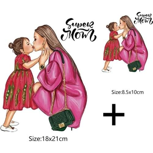 Нашивки Russian mom and girl patch iron on transfers for clothing heat vinyl transfer stripes for clothes parch applique badges