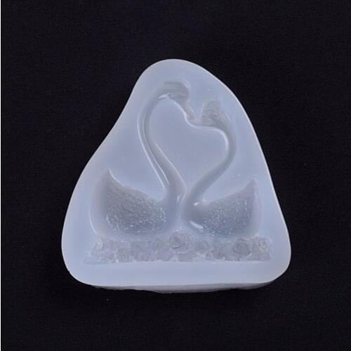 New Mirror Epoxy Silicone Mold 1 Pair of Swan Fondant Silicone Mold Diy Chocolate Cake Decoration Mold