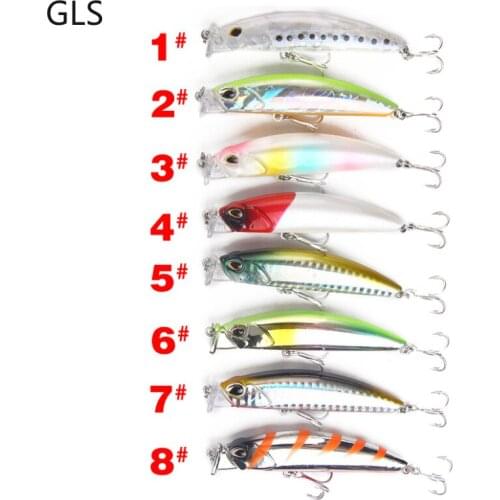 2021 New 1 Pcs/pack 8cm/10g Minnow Hard Bait 3D Eye Dive Depth 0.1-1.5M Artificial Plastic Fishing Lure