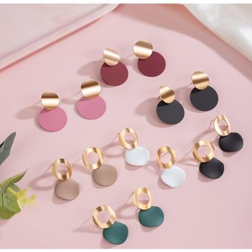 New Korean Statement Earrings For women Arcylic Round Circle Twisted Gold Drop Earings 2020 simple wild Fashion Party Jewelry