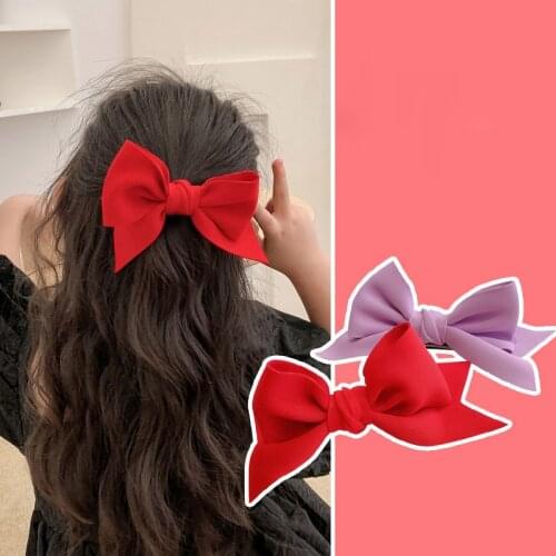 Big Bow Solid Color Hair Clips Women Girls Hairclips Hairpins Children Headwear Hair Accessories Cute 2021 Fashion Headwear