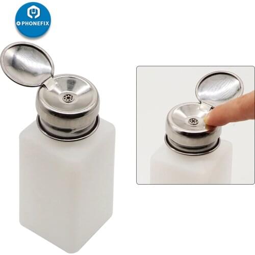Plastic Liquid Alcohol Bottle Anti-static Refillable Container Air Pump for Mobile Phone Motherboard Cleaning 200/250ML