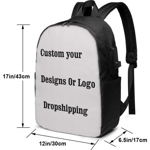 17 Inches Backpack Student Custom School Boys and Girls Bag Junior USB Charging Computer Anti-theft Laptop Backpack Dropshipping