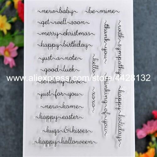 Words get well soon happy birthday happy easter Scrapbook DIY photo cards rubber stamp clear stamps transparent stamp 2012121