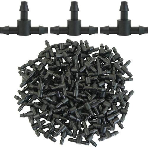 1/4" Hose Dripper Water Tee Connector Plastic Barbed 4/7mm Pipe Tubing Watering Coupling Joint Garden Micro Drip Irrigation Tool