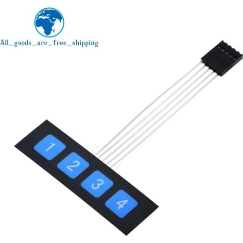 TZT 1x4 4 Key Matrix Membrane Switch Keypad Keyboard Control Panel SCM Extended Keyboard Super Slim Controller for Arduino