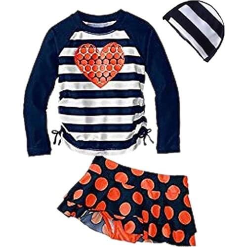 Vivobiniya Kid Girls Long Sleeve Swimsuit Teen Swimwear UPF50+ Girl Rash Guard Set Baby Bathing Suits Two-Piece Swimwear