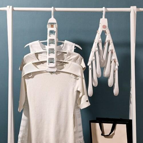 Magic Folding Hangers 360 Degree Rotating Wardrobe Saving Space Scarf Socks Clothes Hanger Multi-function Plastic Drying Racks