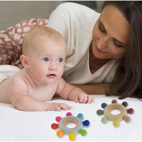 New 1pc Silicone Baby Soft Teething Bracelet Helm Shaped Sensory Teether Toy BPA Fre Newborn Educational Toys