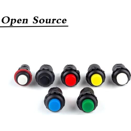 10pcs 12mm Mini Push Button Switches 3A /125VAC Self-locking/Latching Self-reset/Momentary Red Green Blue Yellow White Black