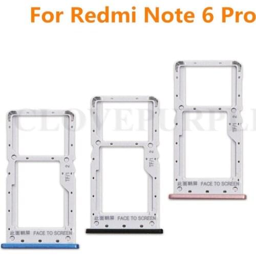 10PCS/lot For Xiaomi Redmi note 6 Pro Note6 Pro Micro SIM Card Tray Holder Micro SD Card Slot Holder Adapter