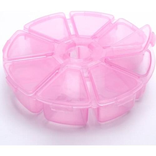 10x2.7cm Plastic Kit Box Round Tool Box Case Craft Organizer Storage Boxes Carrying Cases Jewelry Finding DIY Accessories B
