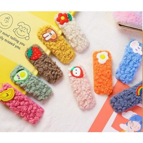 120pcs/lot DIY Simple Multi Plush Lamb Wool Hair BB Clip Cartoon Animal Hairpins Hair Care & Styling Accessories Tools HA1671