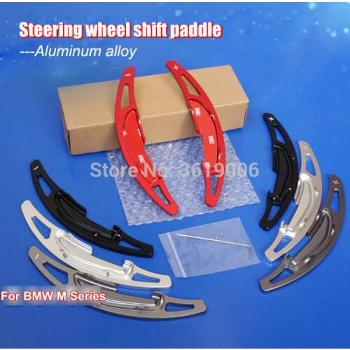 2pcs Aluminum Steering Wheel Shift Paddle Shifter Extension For BMW M2 M3 M4 M5 M6 X5M X6M
