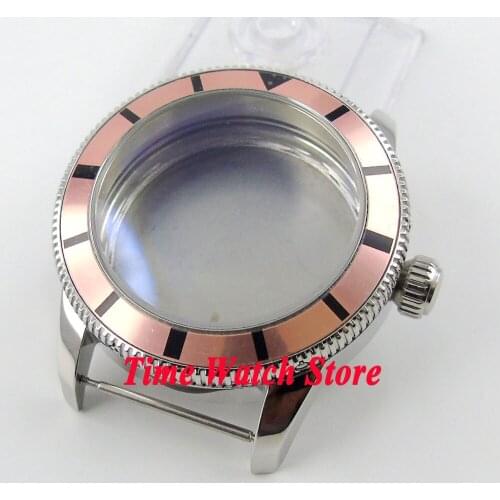 46mm champagne bezel 316L stainless steel case fit ETA 2836 movement C90