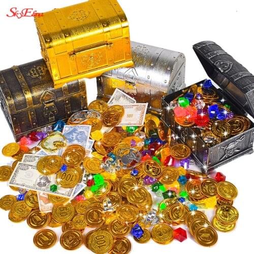 50/100pcs Pirates Gold Coins Plastic Game Coin Chip for Party Decoration Child Toy Halloween Play Money 5z