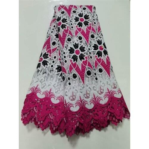 Stones lace frican lace fabric 2.5 y high quality guipure lace latest cotton swiss voile lace french tull net lace fabri 5yards