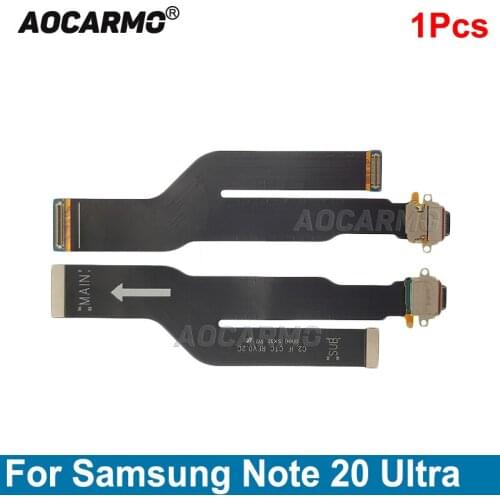 Aocarmo Noise Reduction Mic Circuit Board Module For Samsung Galaxy Note 20 Ultra Wi-Fi Signal Antenna USB Charging Port Flex