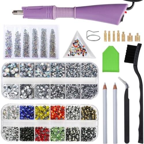 EU/US Hotfix Rhinestones Applicator Iron-on Wand Heat-fix Tool Gun/1000Pcs-8800Pcs/Box Hotfix Rhinestones Crystal Rhinestone DIY