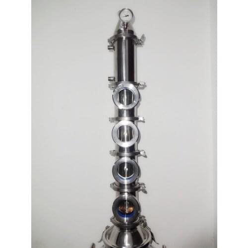 Free Shipping 3" Home Flute Distiller With Copper Platte Sets*4 and 3 " Stainless Steel Columns