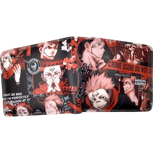 Free shippping Japanese Anime Cartoon Wallet Jujutsu Kaisen Wallet Short Purse With Card Holder Coin Pocket