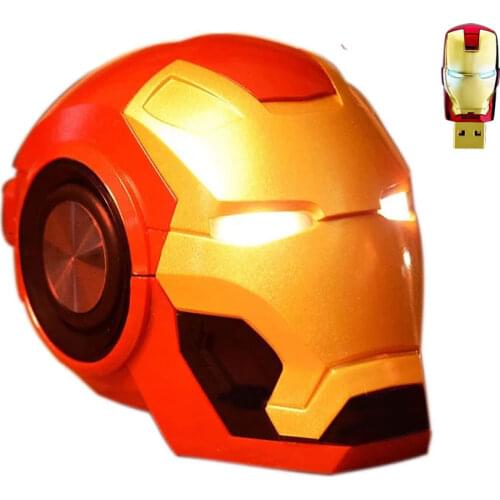 Iron Man wireless speaker Bluetooth loudspeaker portable soundbox with Micro SD play/ FM functions for phone computer tablet PC