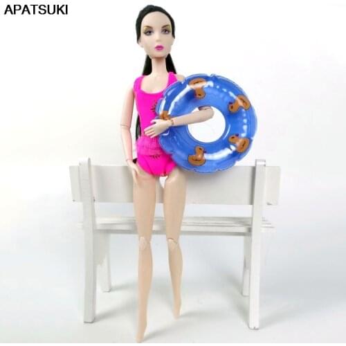 Pink Pineapple Bikini for Barbie Doll Clothes One-piece Beach Clothes Lifebuoy Bathing Swimwear For 1/6 BJD Doll Accessories