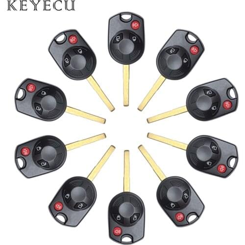 Keyecu 10 Pieces 3 Buttons Remote Car Key Shell Case for Ford Escape Fiesta Transit Connect Focus C-Max, Fits P/N: OUC6000022