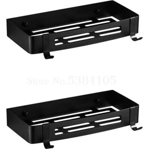 Punch-free black bathroom double tripod kitchen bathroom rack corner frame stainless steel triangle basket