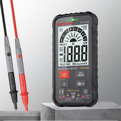 Digital Smart Multimeter Professional T-RMS Auto Range 600V Voltage Meter AC DC Ammeter Ohm Hz Capacitance Automotive Multimetro