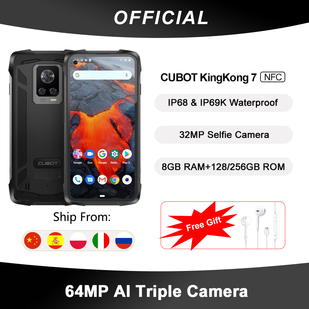 [World Premiere] Cubot KingKong 7 IP68 & IP69K Waterproof Rugged Smartphone 6.36" FHD+ 64MP Triple Camera 8GB+128GB 5000mAh NFC