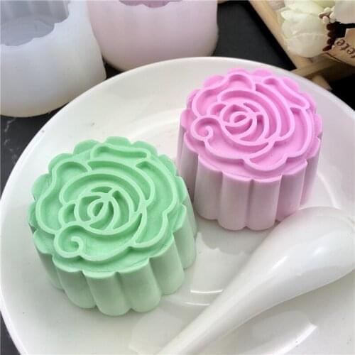 Flower Mooncake Mold DIY Silicone Fondant Moon Cake Biscuits Ice Cream Moulds Mid-autumn Festival Baking Tools