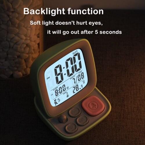 Wonderlife Led Cartoon Alarm Clock Childrens mute multi-functional night light Desktop Alarm Clock Digital voice broadcast