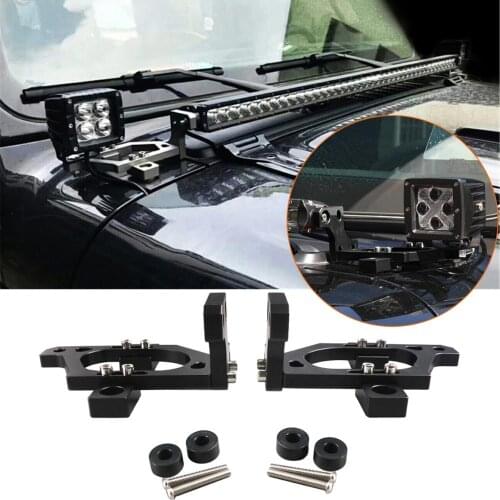 For Jeep Wrangler JL JLU 2018 2019 2020 2021 2022 2/4 Doors 42inch LED Light Bar Hood Mounting Brackets Car External Accessories
