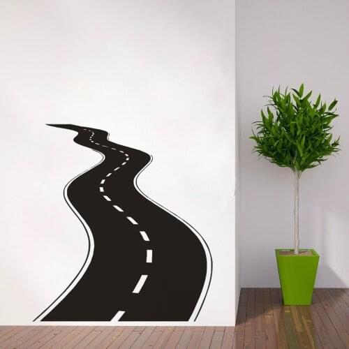 Road Wall Decal Vinyl Wall Sticker Tire Tracks Wall Art Highway Way Garage Wall Murals New Design Road Style Wallpaper AY1192
