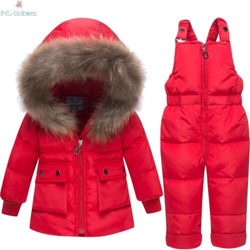 2020 Girl Clothing Brand 2 Piece Set 1-3y Baby Hooded Winter Warm Clothes Kids Thickening Suit Teenage Clothes For Boys Outfits