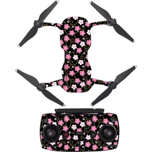 Beautiful Flowers Style Decal Skin Sticker For DJI Mavic Air Drone + Remote Controller + 3 Batteries Protection Film Cover A0210