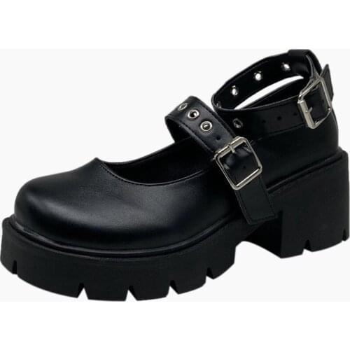 British Style Small Leather Shoes 2021 New Maid Outfit Womens Shoes Girl Cosplay Mary Jane Shoes High-Heeled Lolita Shoes