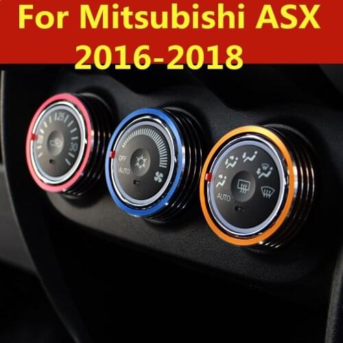 Modified special air conditioning adjustment knob decorative ring Interior decoration Accessories For Mitsubishi ASX 2016-2018