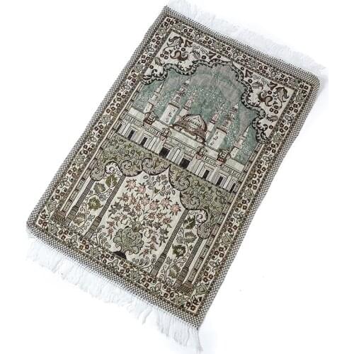 Muslim Worship Blanket Summer Islamic Mosque Carpet Pilgrimage Blanket Rectangular Retro Islam Prayer Rug Persian Rug Grey Rug