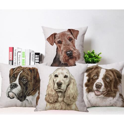 Springer Spaniel Puppies Black Labrador Scottish Terrier Cushion Cover Animal Posters Pillowcase Sofa Decor Pillows Case