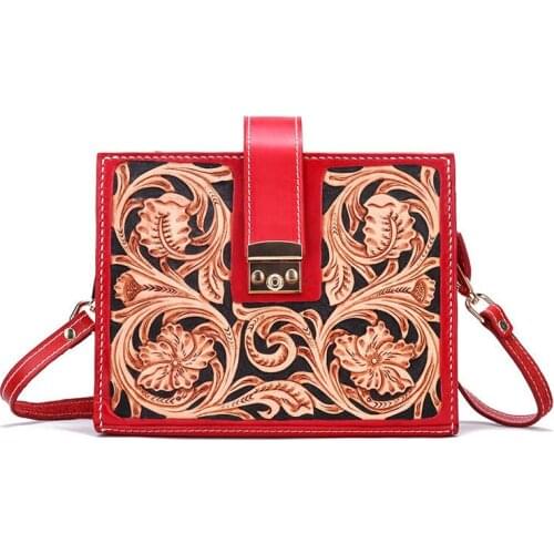 New female bag Real Cowhide bag Women Leather Shoulder Messenger Bag Red Genuine Leather Bag Luxury Designer Women Leather Bag