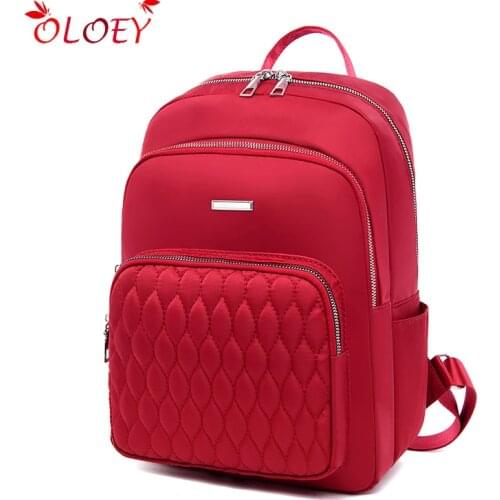 2020 New Luxury Lady Backpack Oxford Waterproof Fabric Travel Bag Fashion Diamond Plaid Large Capacity Casual Student School Bag
