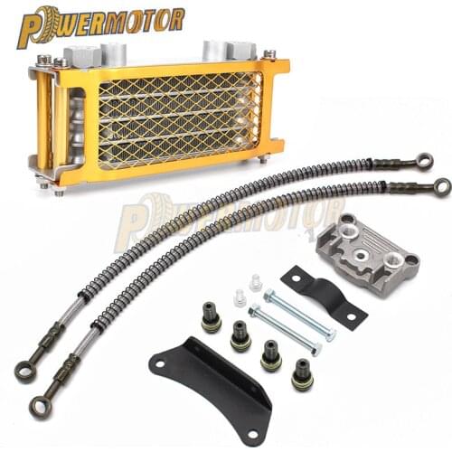 Motorcycle Oil Cooling Cooler Radiator Chinese Made Oil Cooler Set For 125cc 140cc Horizontal Engine Dirt Pit Monkey Bike ATV