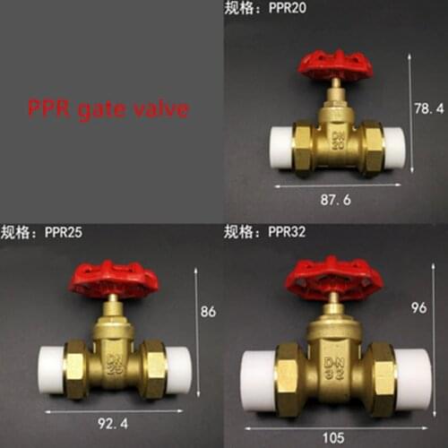 PPR copper gate valve 20 25 32 1/2 3/4 1 inch tap water switch special for hot melting project